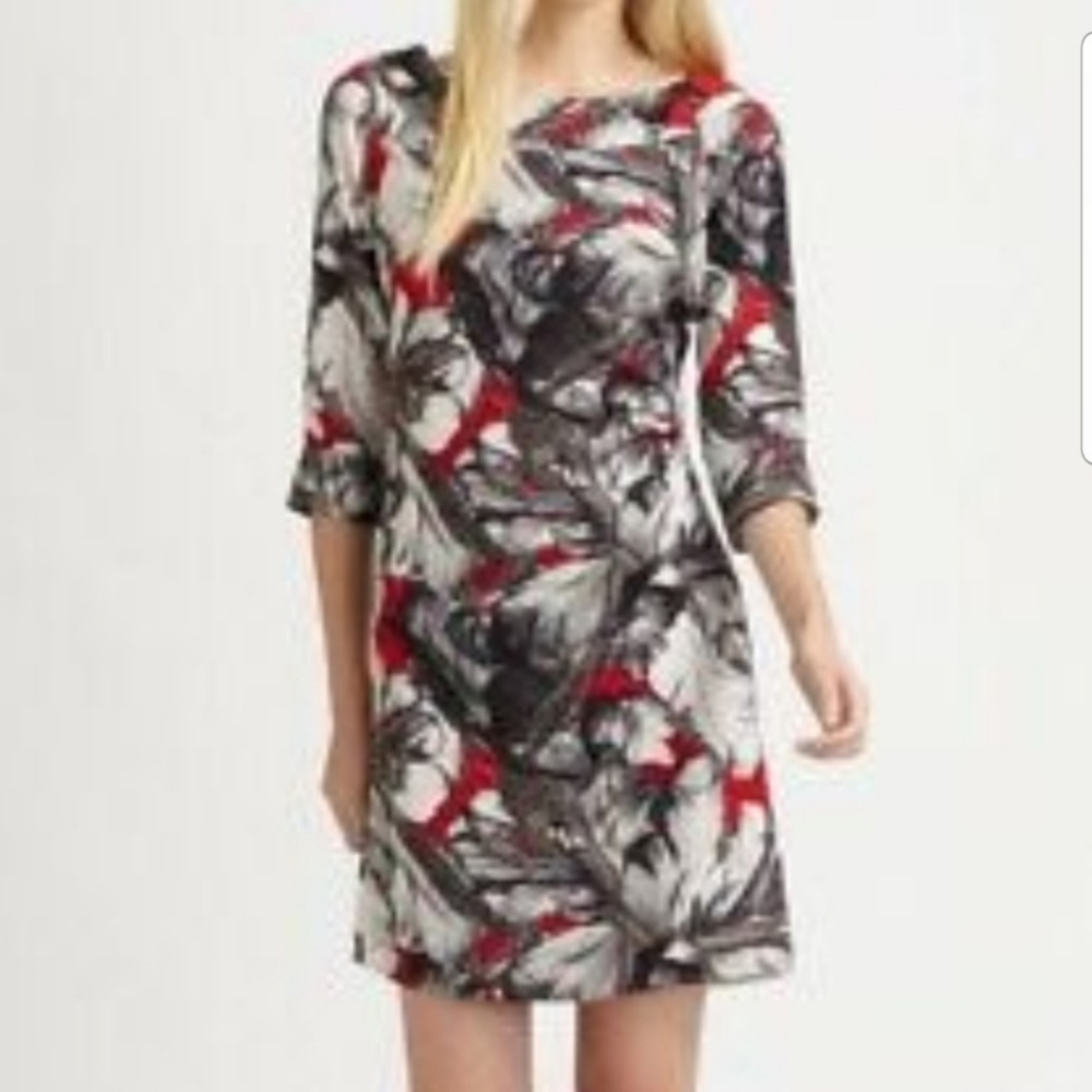 LaVia 18 Grey And Red Floral Dress